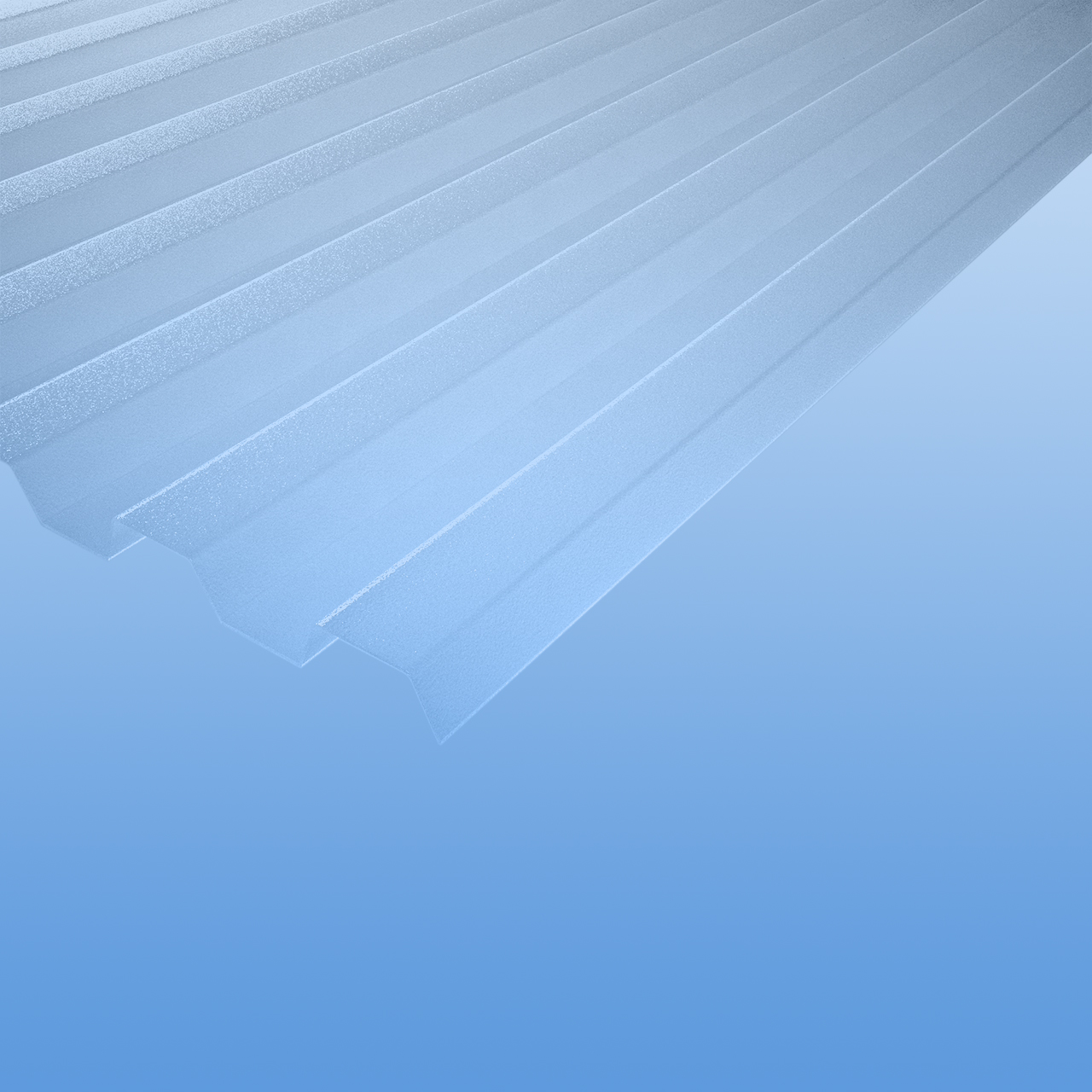 Sonderposten - Lichtplatten aus Polycarbonat mit Eiskristall-Struktur Trapezprofil 70/18 farblos - 1,2mm