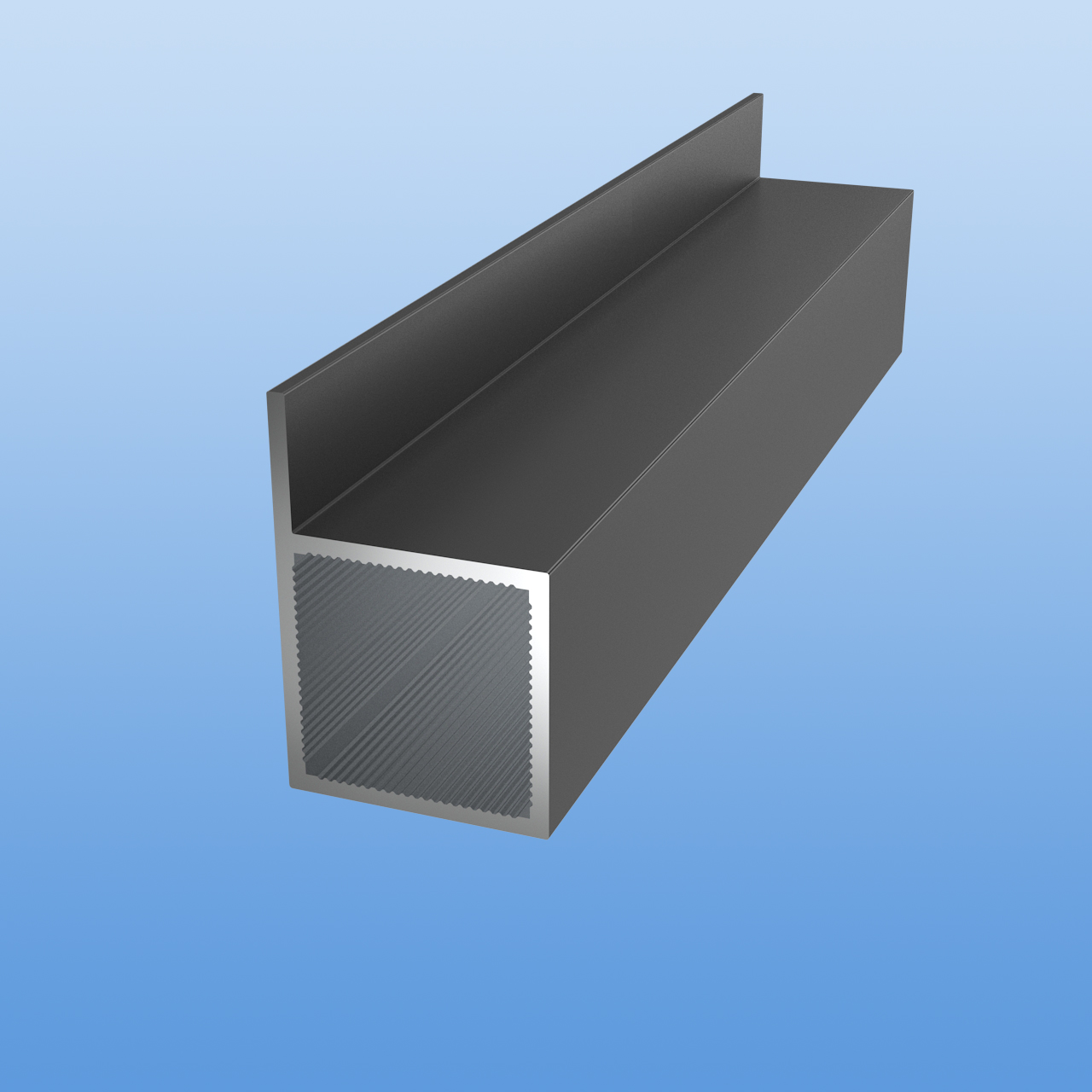 Vierkantrohr für Steckverbinder mit flächenbündigem Steg | Anthrazit - DB 703 | 30 x 30 x 2 mm