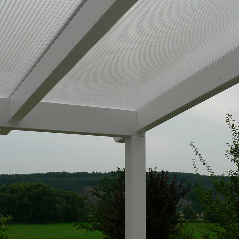 Anwendung - Stegplatten aus Polycarbonat klar Eiskristall 16 mm