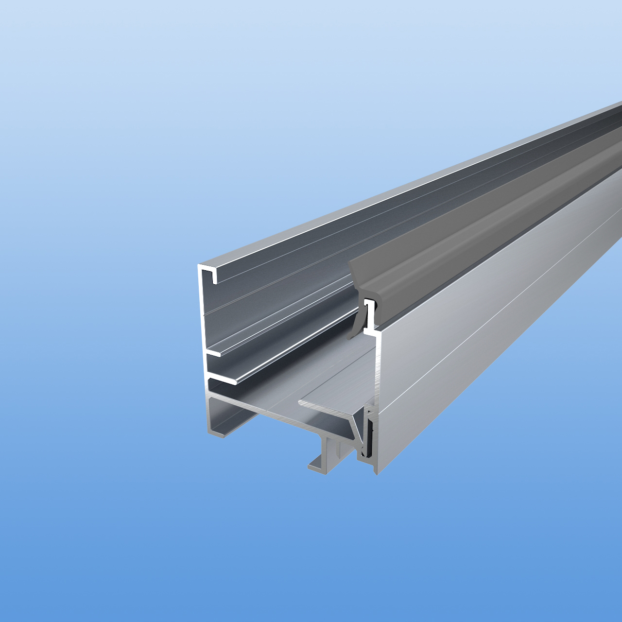 Fußprofil für 40mm Lichtpaneele mit Klemmleiste und Dichtung
