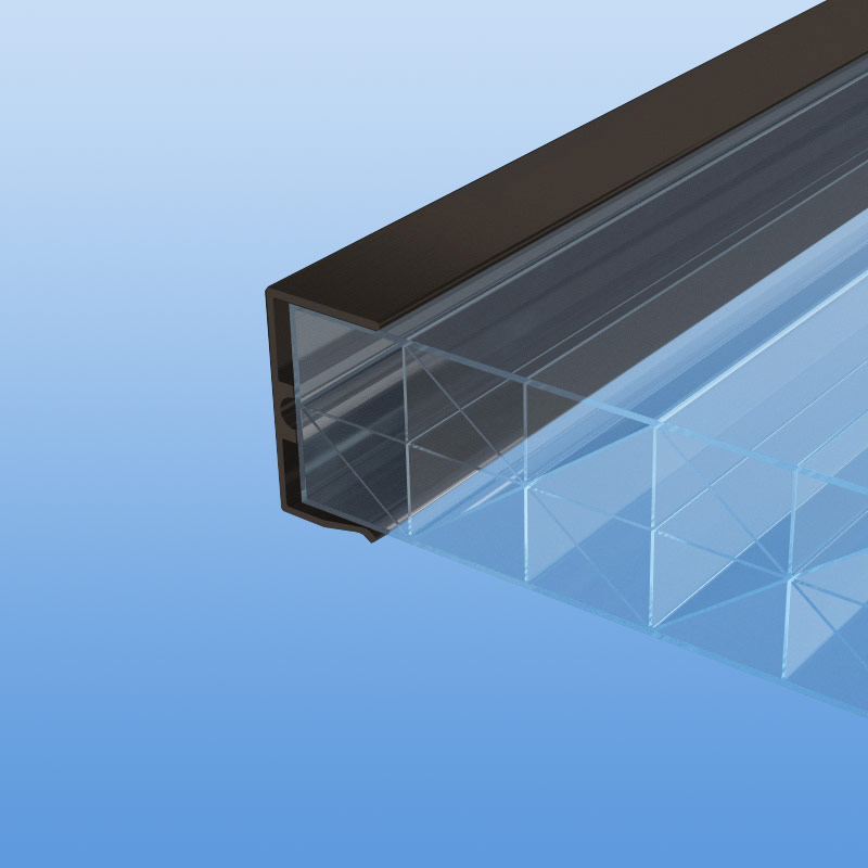 U - Profil 32 mm in braun