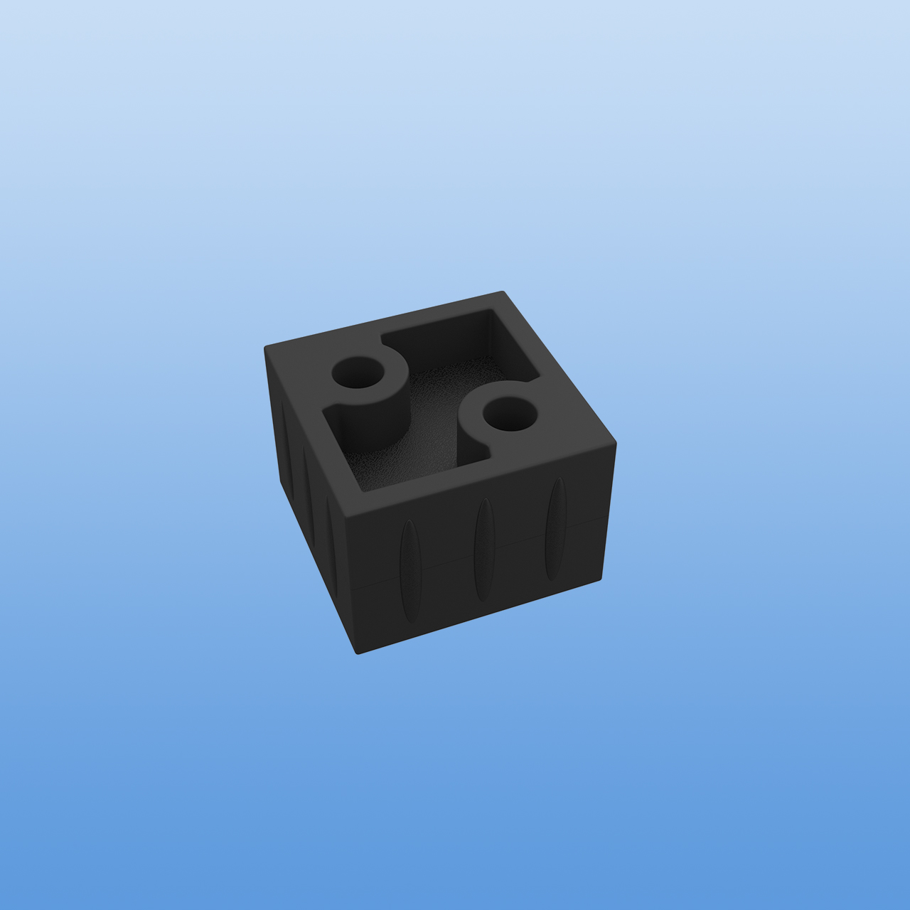 Anschraubstopfen für 30 x 30 x 2 mm Vierkantrohr | Blindflansch | Schwarz