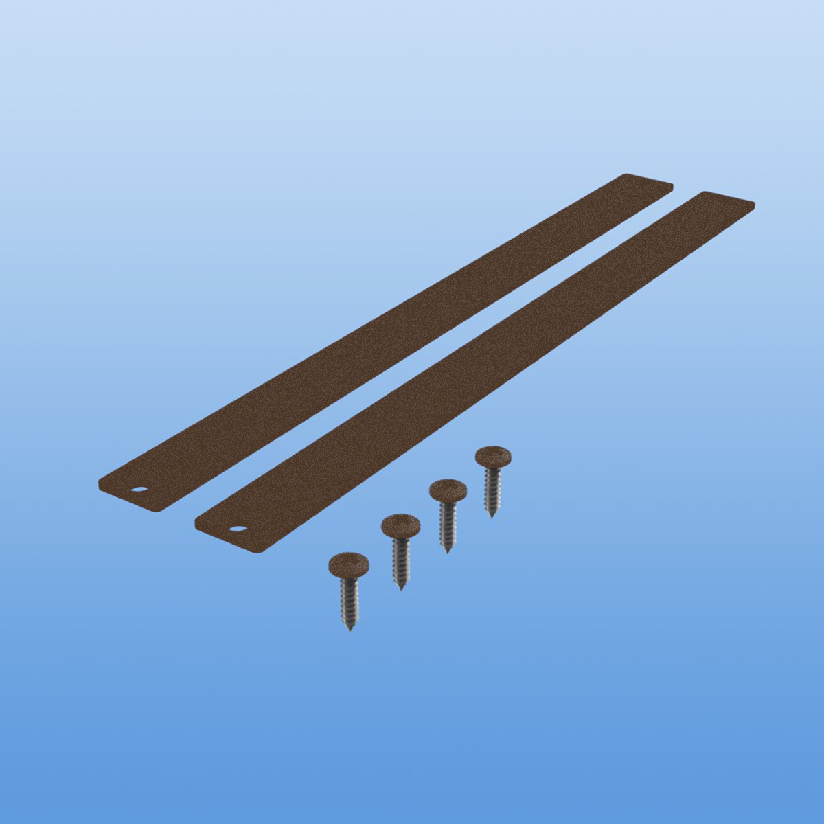 Endkappen - Set für 200 mm breite Balkonbretter aus Aluminium in Braun (RAL 8014)