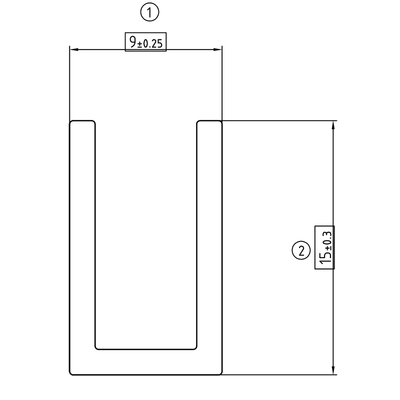 Zeichnung - U - Profil 6 mm