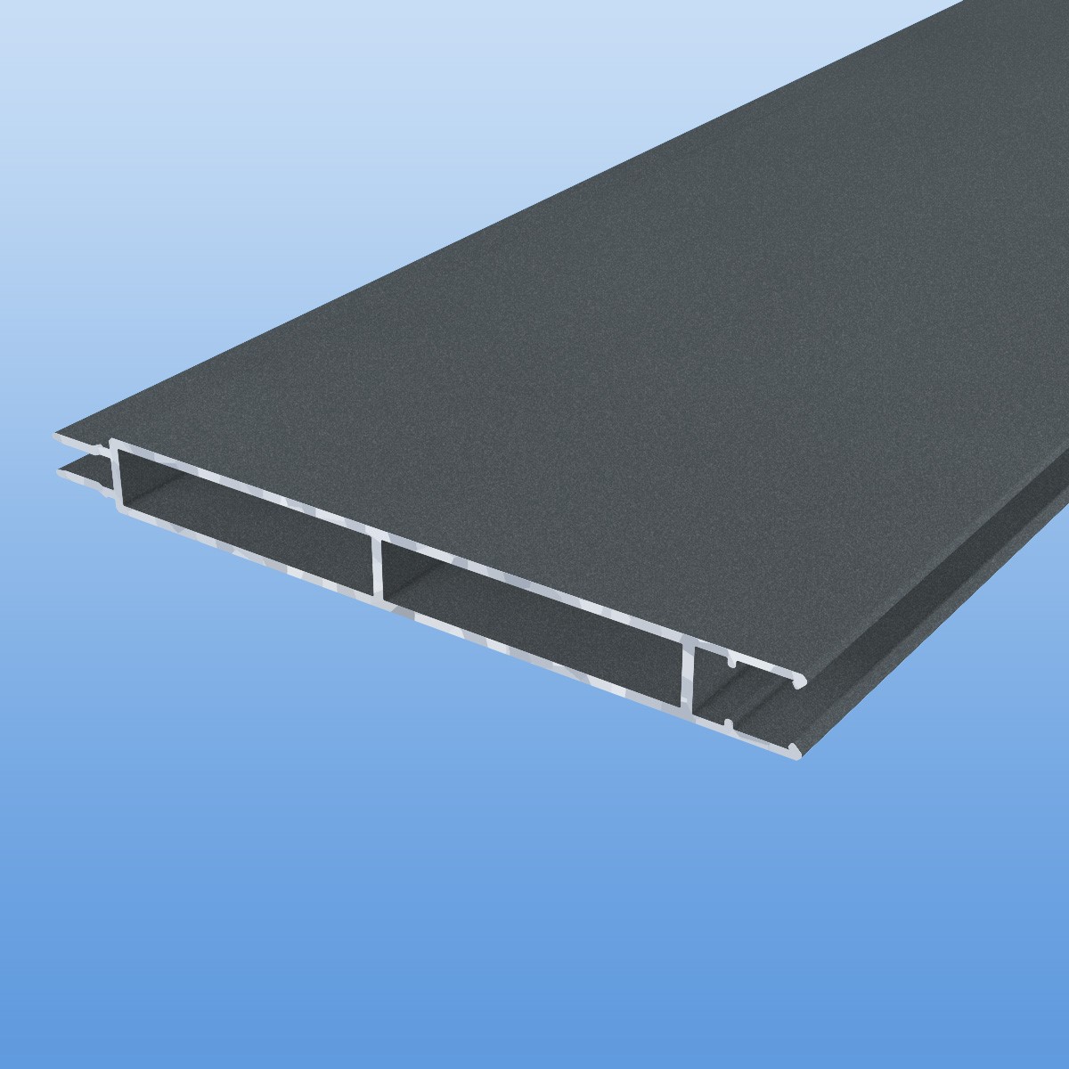 Trennwandprofil aus Aluminium mit Nut und Feder in Anthrazit