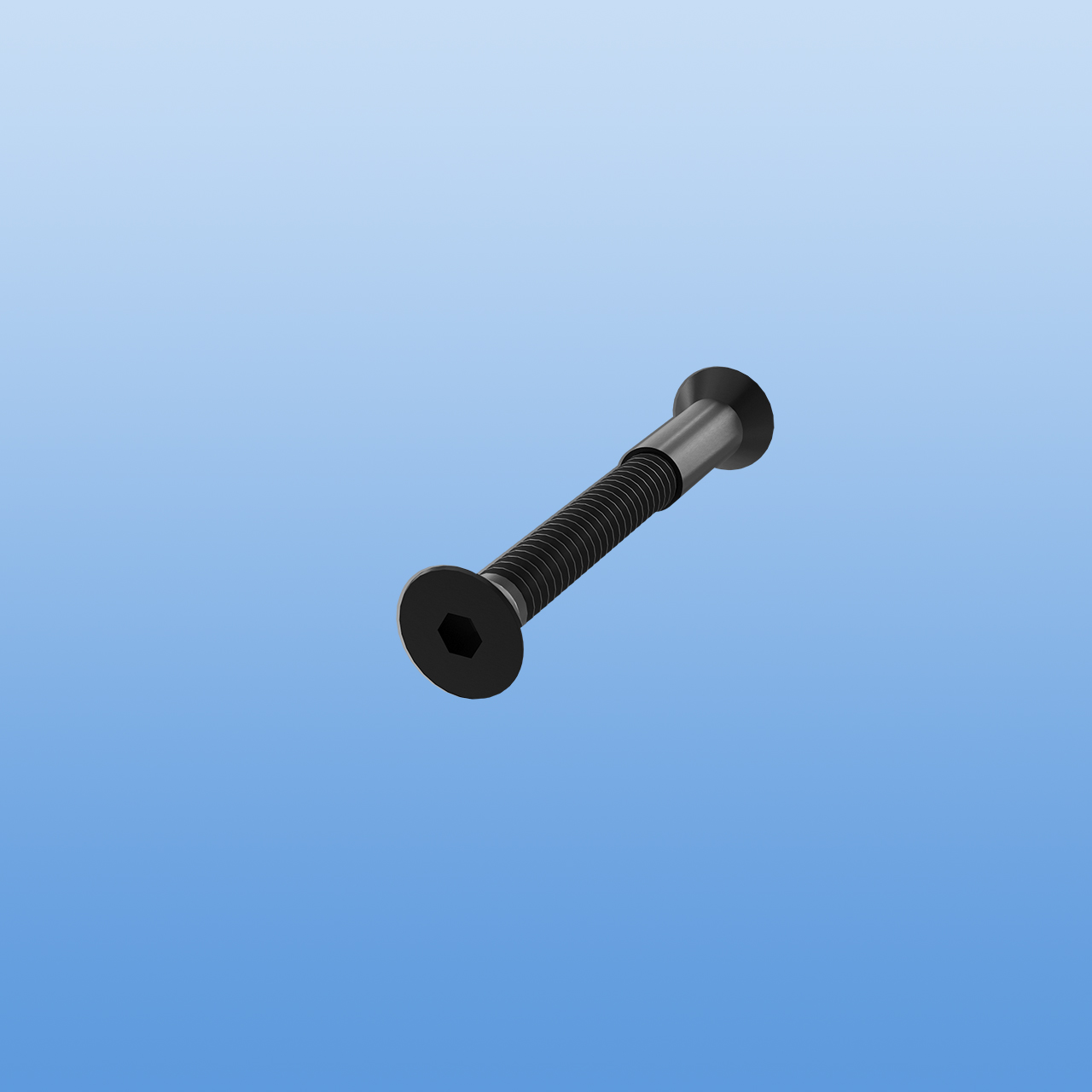 Senkschraube mit Hülsenmutter M6 x 40 - Schwarz - Klemmbereich 50-60mm