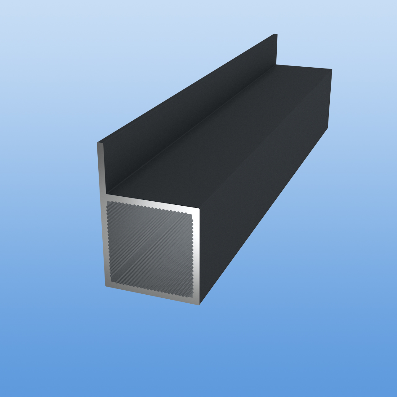 Vierkantrohr für Steckverbinder mit flächenbündigem Steg | Anthrazit - RAL 7016 | 30 x 30 x 2 mm