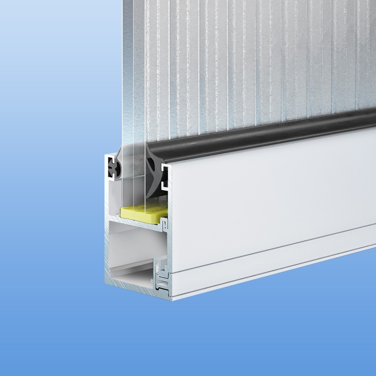 Verglasungsprofil in weiß mit Dichtung für 16mm Stegplatten