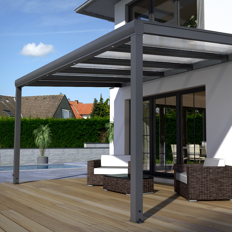 Alu Terrassenüberdachung - Typ Premium in weß