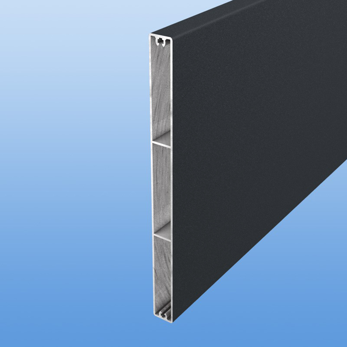 Balkonbretter aus Aluminium 200 mm breit in anthrazit (RAL 7016)