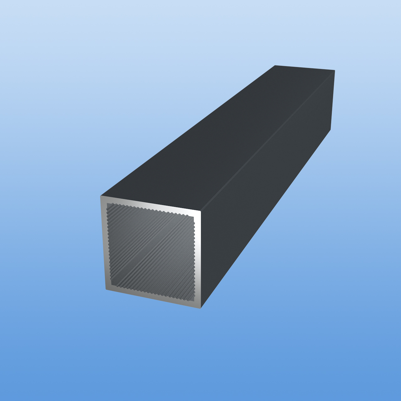 Vierkantrohr für Steckverbinder | Anthrazit - RAL 7016 | 30 x 30 x 2 mm 