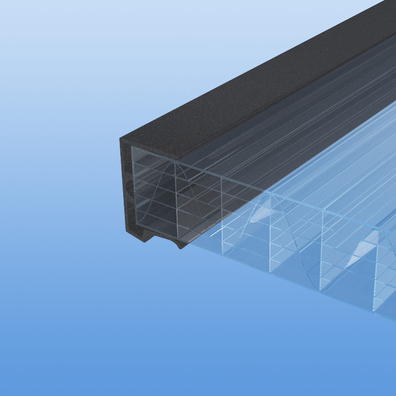 U - Profil 25 mm mit Tropfkante in anthrazit