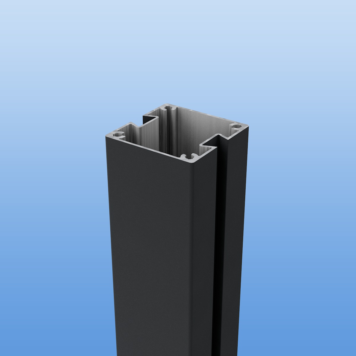 Nutpfosten mit zwei Nuten 90 x 90 mm aus Aluminium