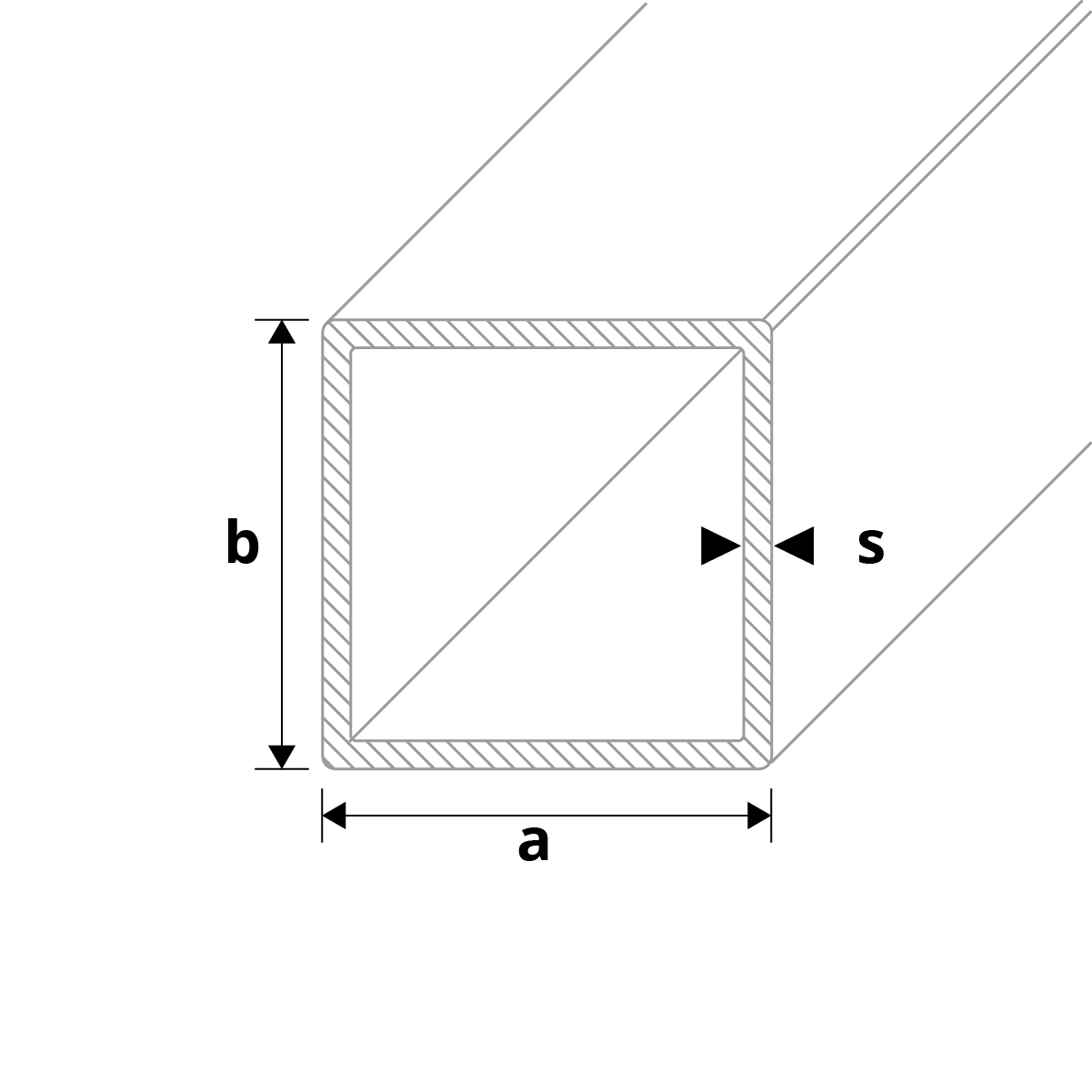 Vierkantrohr aus Aluminium | pressblank | 40 x 40 x 2 mm