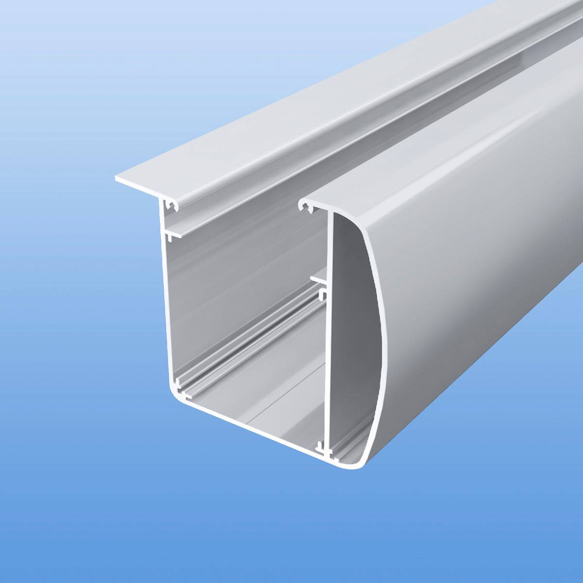 Dachrinne XL aus Aluminium in weiß