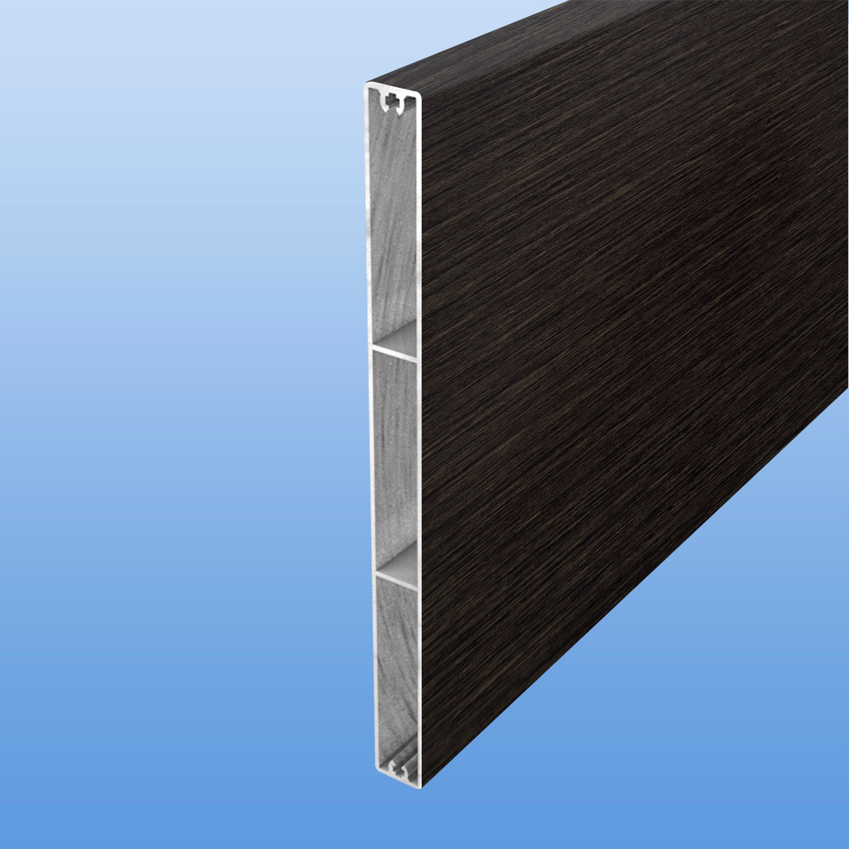 Balkonbretter aus Aluminium 200 mm breit in Holzoptik "Wenge"