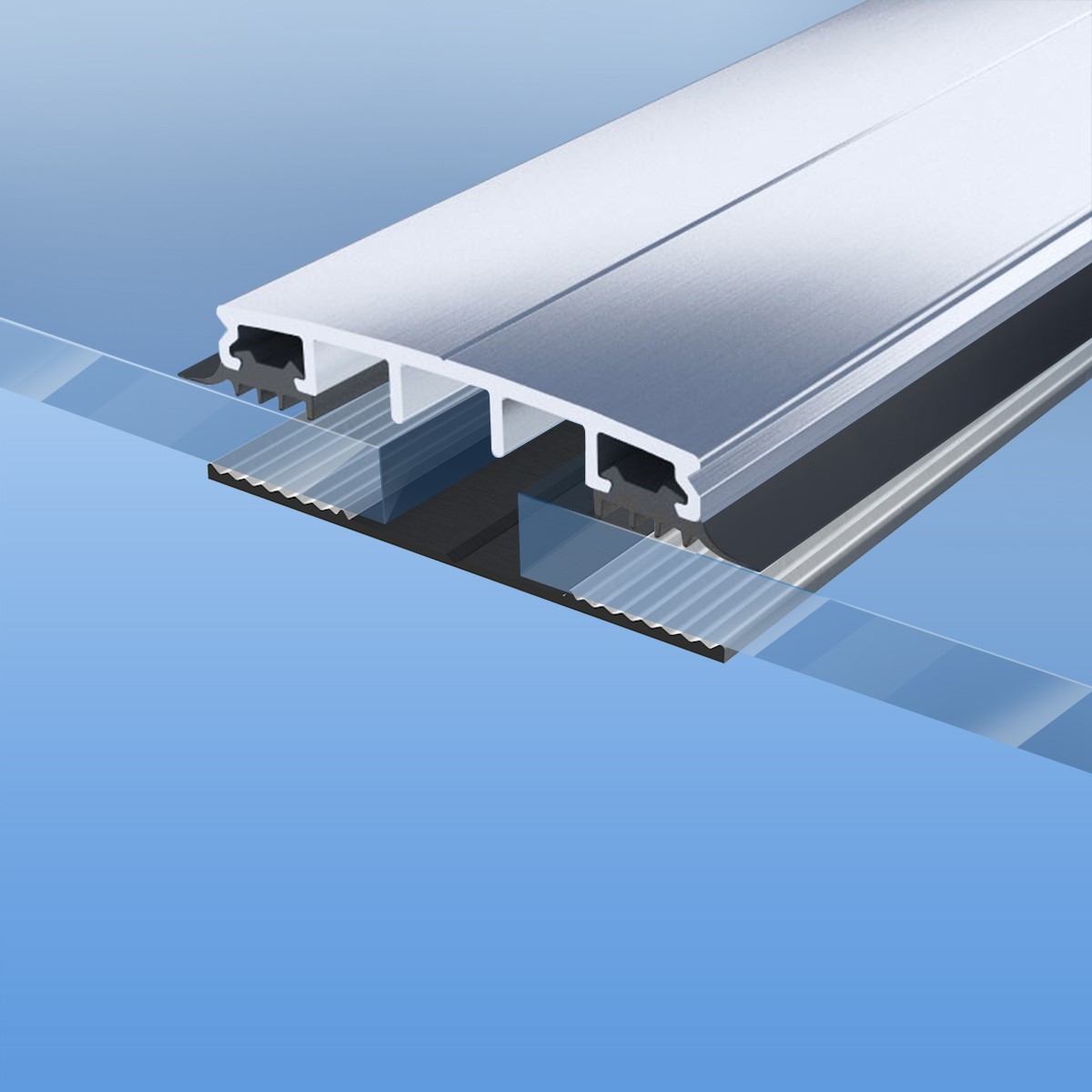 Verlegeprofil für 10mm Glas / VSG (Verbindungsprofil)