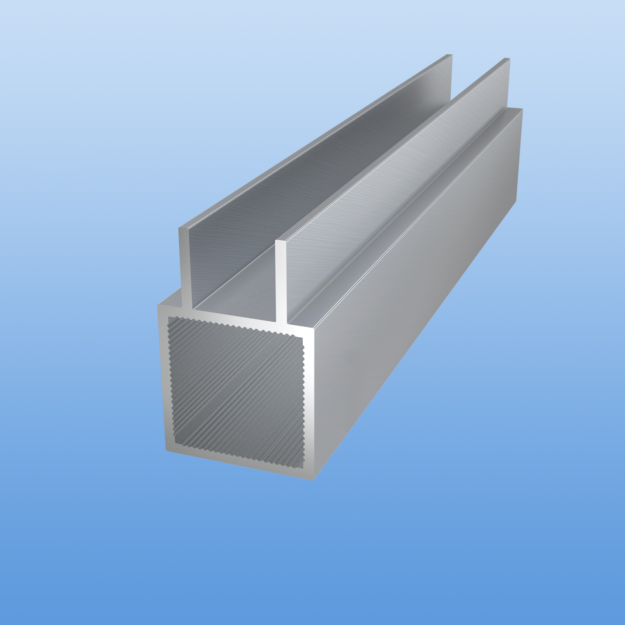 Vierkantrohr für Steckverbinder mit Doppelstegen | Ausführung 16mm U-Profil | pressblank | 30 x 30 x 2 mm