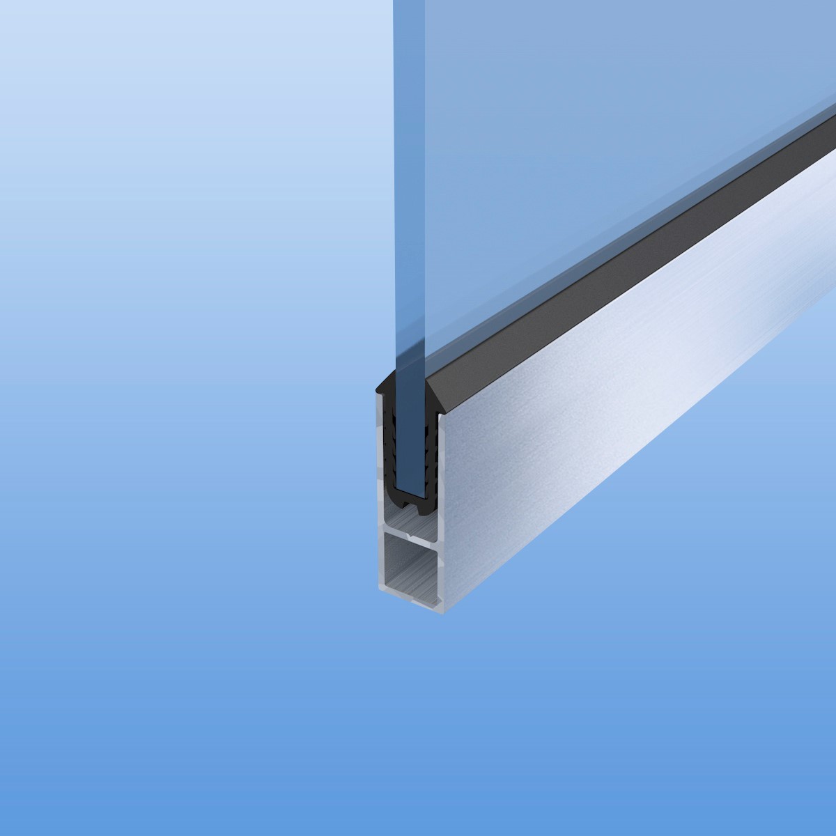 Rahmenprofil ALU blank mit Dichtung für 8 mm Platten