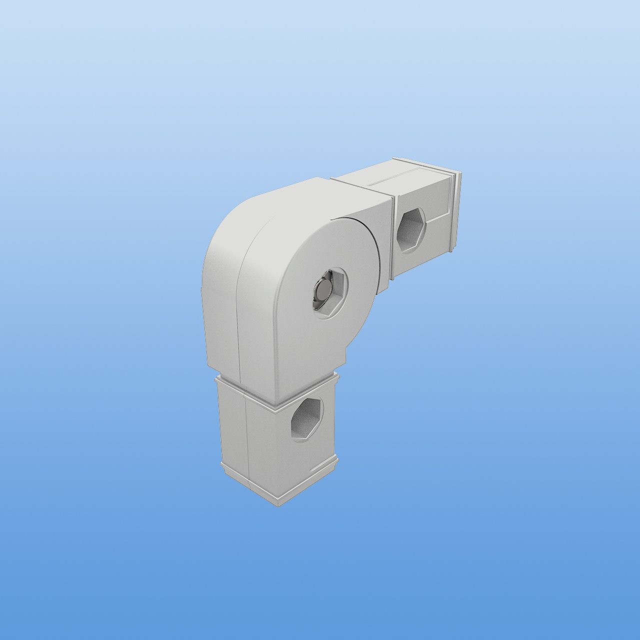 Steckverbinder für 30 x 30 x 2 mm Vierkantrohr | Gelenkverbinder 45 - 200 Grad | Grau RAL 7035