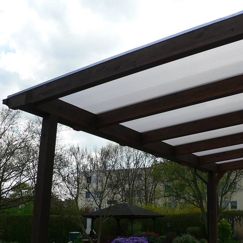 Anwendung - Stegplatten aus Polycarbonat klar Eiskristall 16 mm