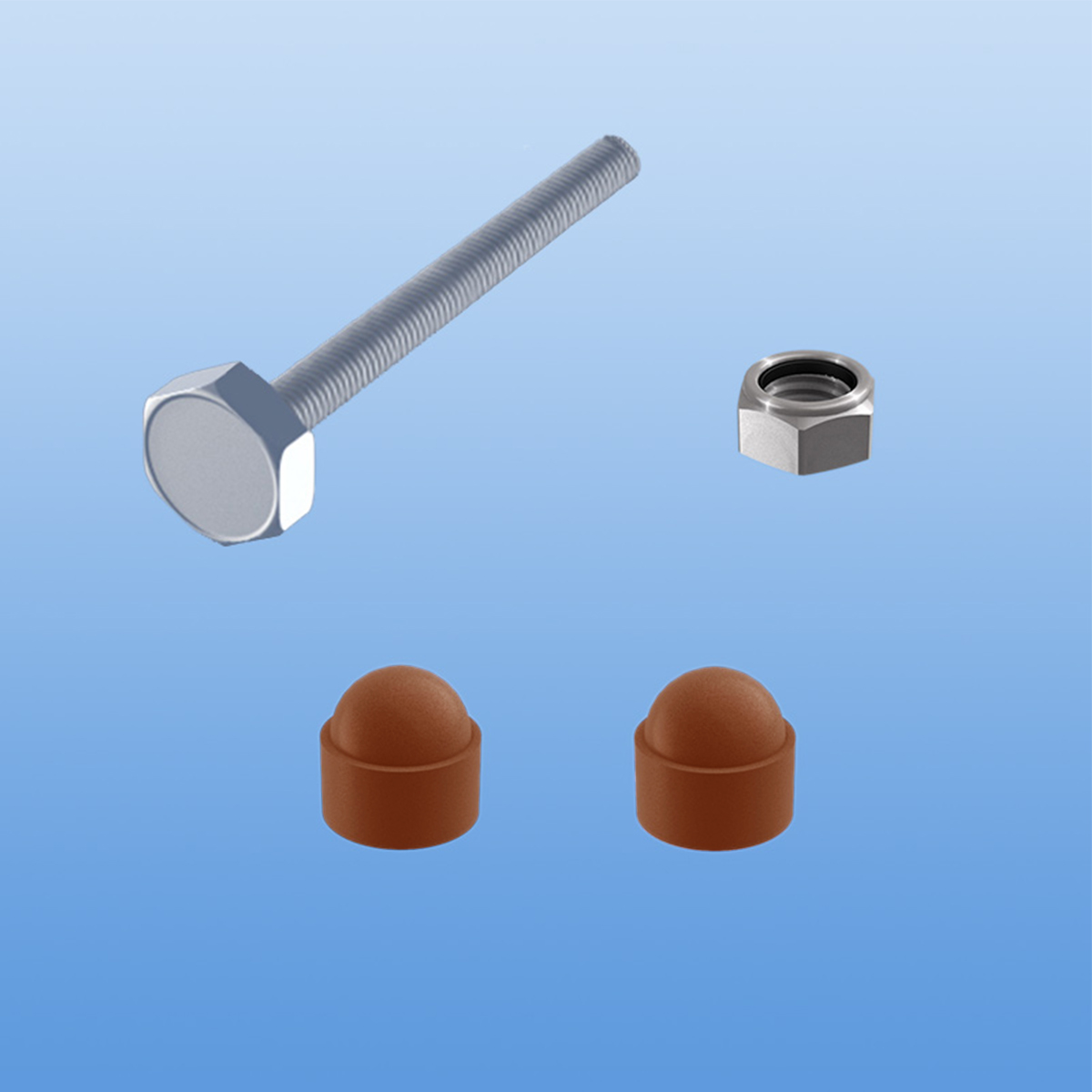 Schrauben für Balkonbretter aus Aluminium in Lehmbraun (RAL 8003)