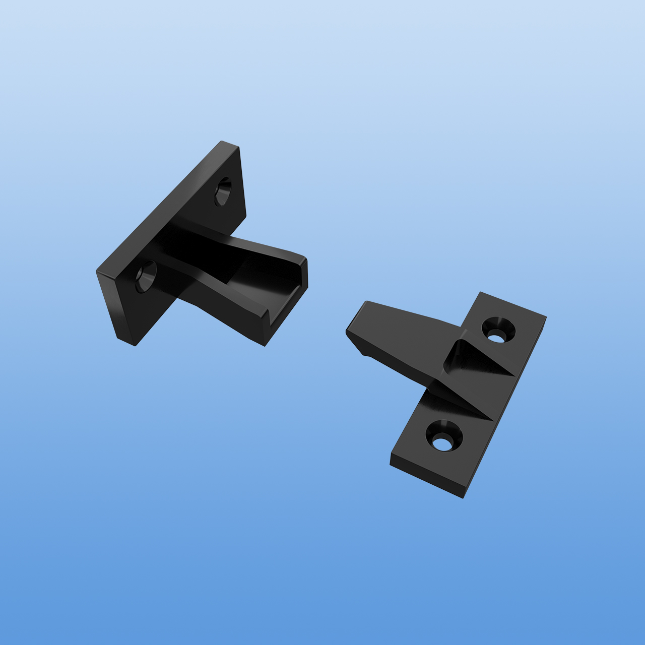 Einhängeverbinder, Klickverbinder im 90 Grad Winkel in schwarz für Plattenwerkstoffe 