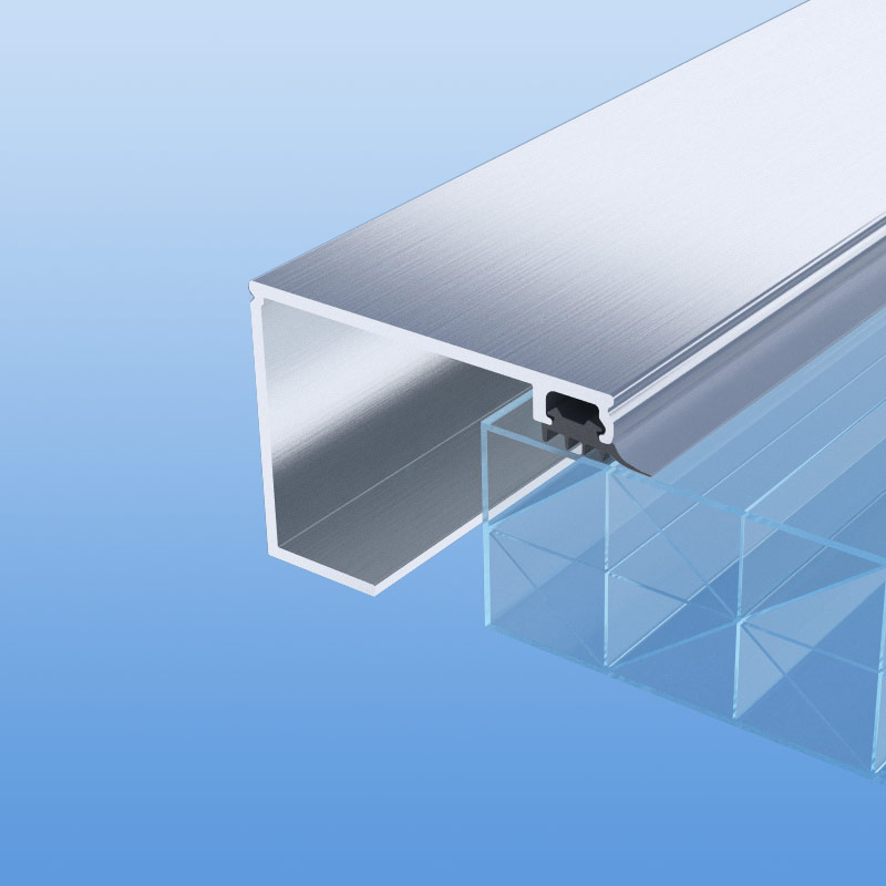 Randprofil für 32 mm Platten mit Schrauben, Dichtungen und Untergummi