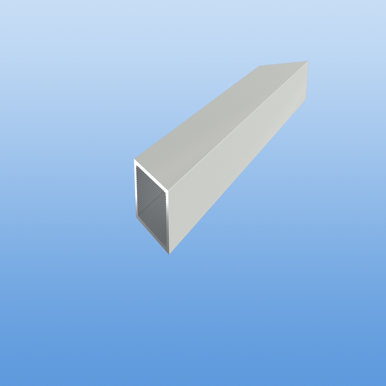 Vierkantrohr für Steckverbinder | Weiß - RAL 9016 | 20 x 20 x 1,5 mm | beidseitig 45 Grad