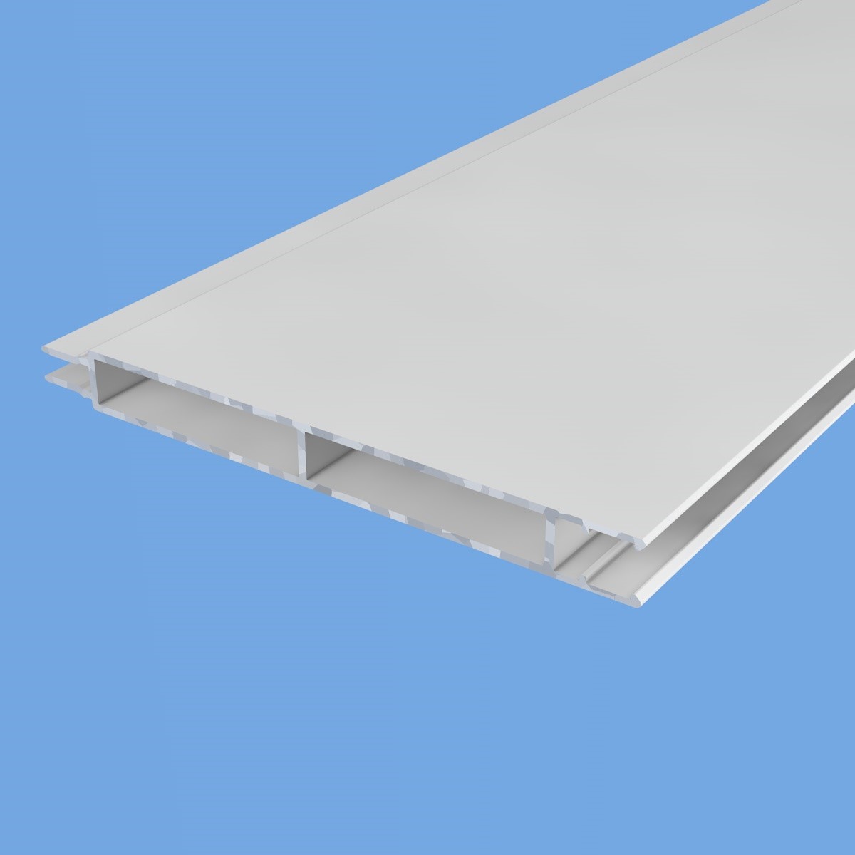 Trennwandprofil aus Aluminium mit Nut und Feder in Weiß