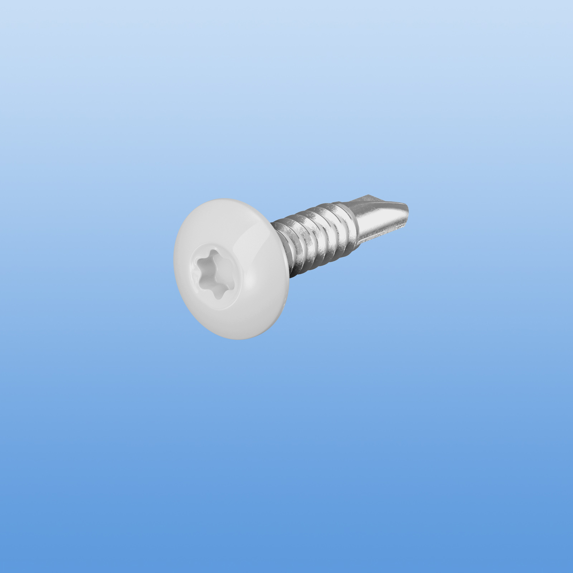 V2A-Bohrschrauben 5,5 x 25 Torx Super Saphir mit Kopflackierung