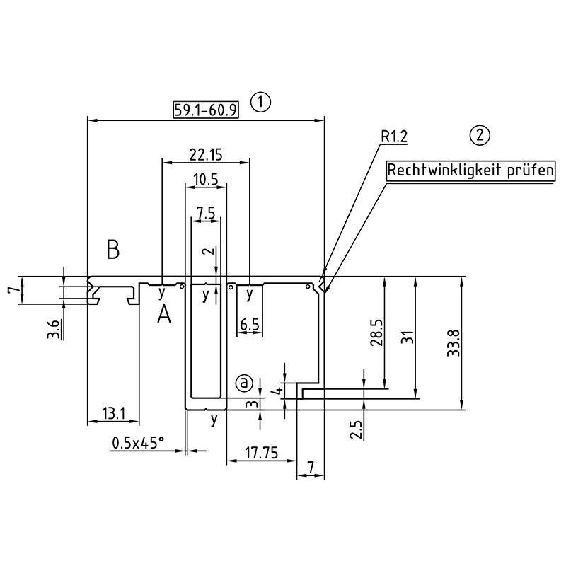 Zeichnung - Randsprosse Unterteil