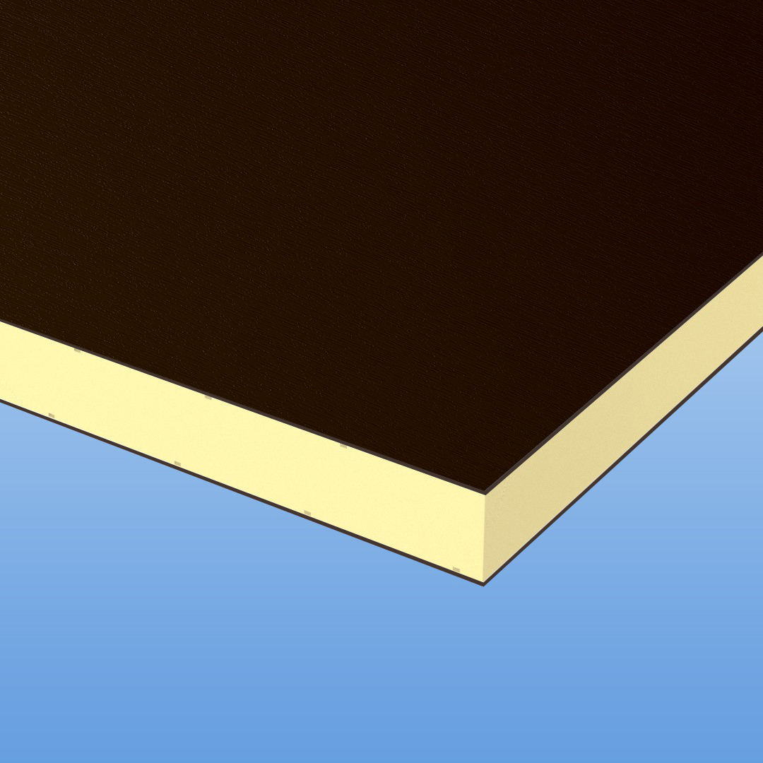 HPL / HPL Sandwichelemente 24mm - Schokobraun 8875 - RAL 8019 - Prägung 116700