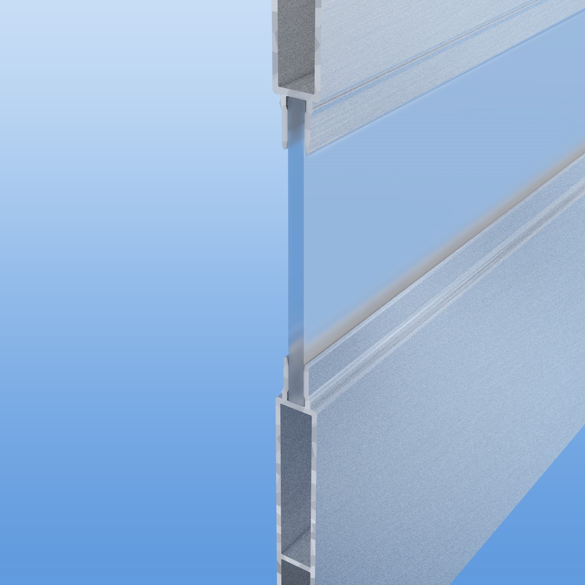 Trennwandprofil aus Aluminium mit Nut und Feder in blank / unbeschichtet