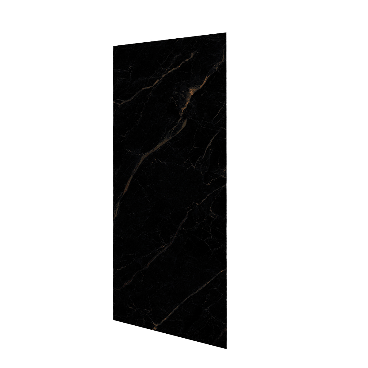 Wandfliese XXL - Check Smart Wall Tile | Marmor Carrara-Schwarz | Hochglanz | 1120 x 3050 x 8 mm