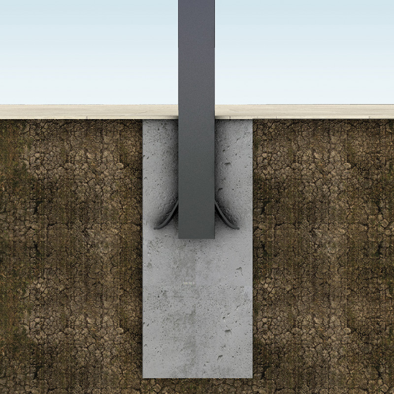 Alu- Pfosten 110 x 110 mm zum Einbetonieren