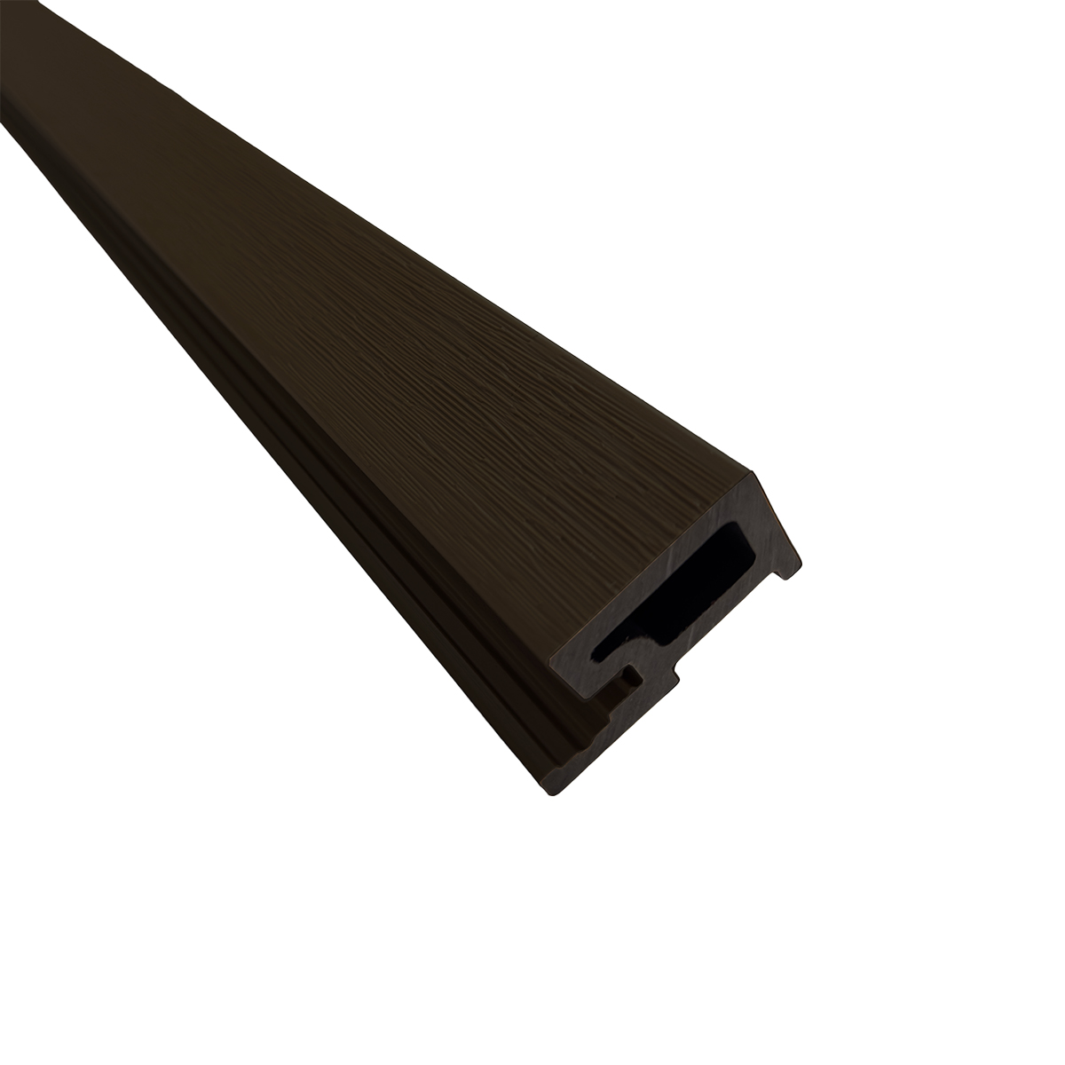Anfangsleiste für Akustikpaneele Outdoor aus WPC | Holzdekor in Dunkelbraun | 2350 x 57 x 26 mm