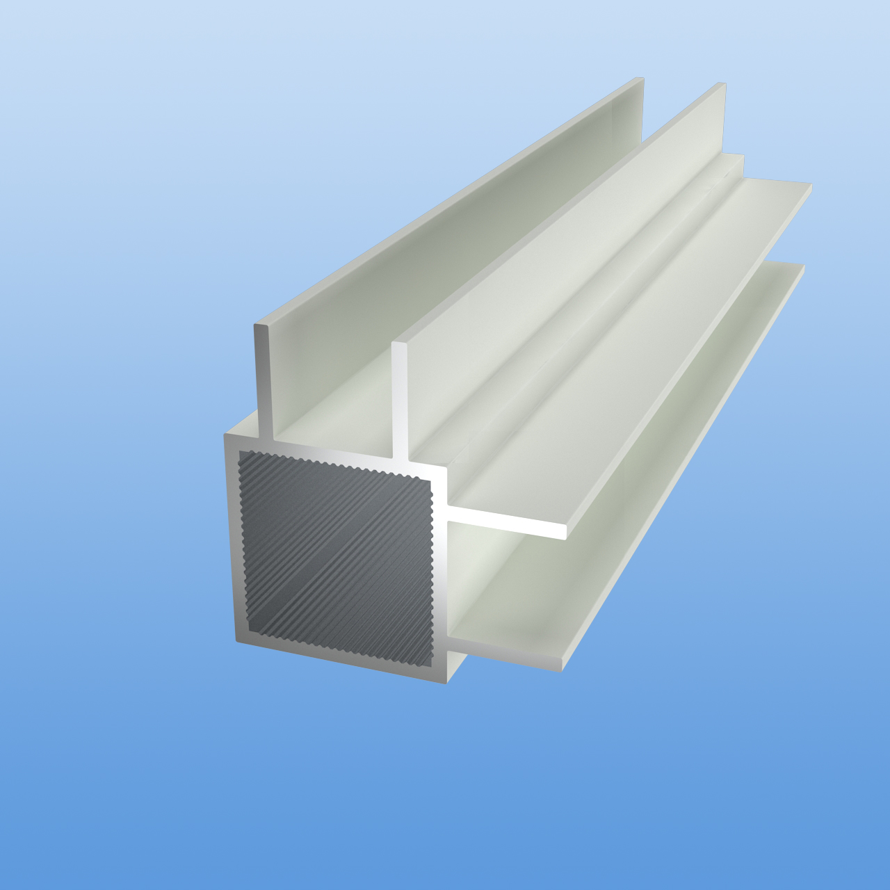 Vierkantrohr für Steckverbinder mit Doppelstegen | Ausführung 16mm Eckprofil | Weiß - RAL 9016 | 30 x 30 x 2 mm