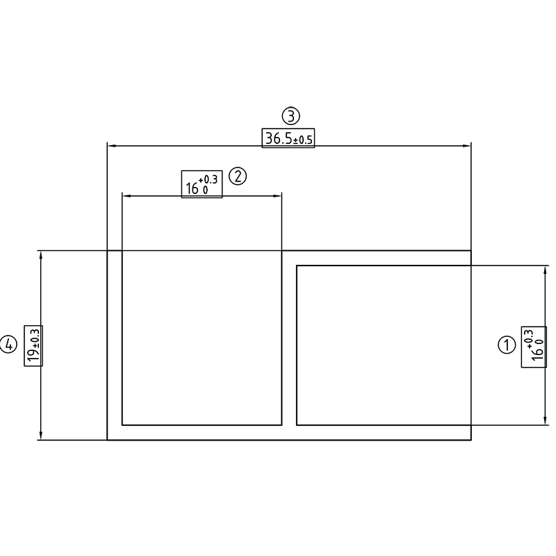 Zeichnung - Eckprofil mit 16mm Aufnahme in Weiß