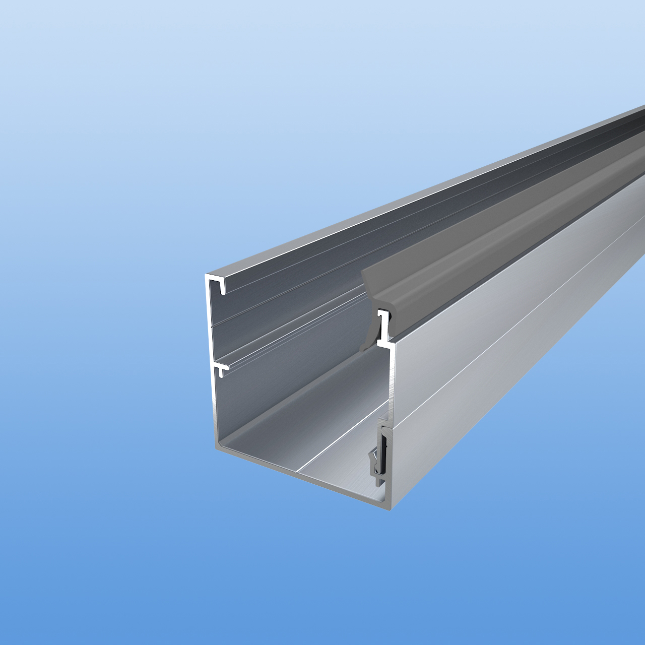Rahmenprofil für 40mm Lichtpaneele mit Klemmleiste und Dichtung