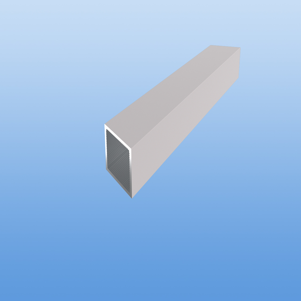 Vierkantrohr für Steckverbinder | Silber eloxiert - E6 EV1 | 20 x 20 x 1,5 mm | einseitig 45 Grad