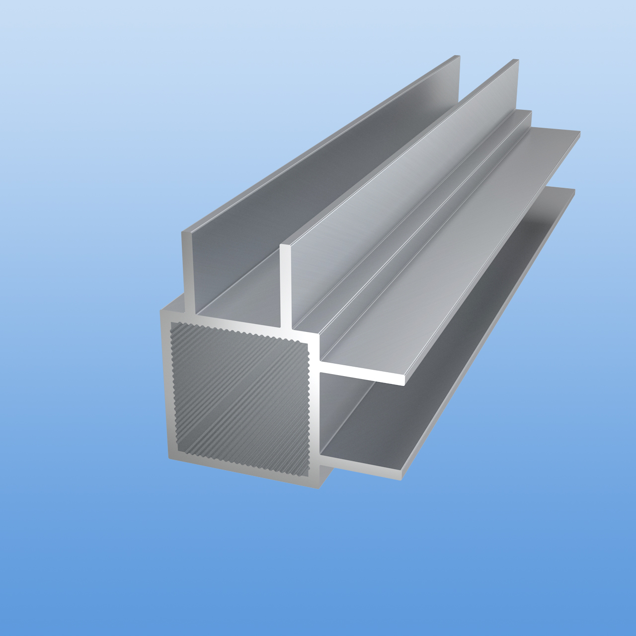 Vierkantrohr für Steckverbinder mit Doppelstegen | Ausführung 16mm Eckprofil | pressblank | 30 x 30 x 2 mm
