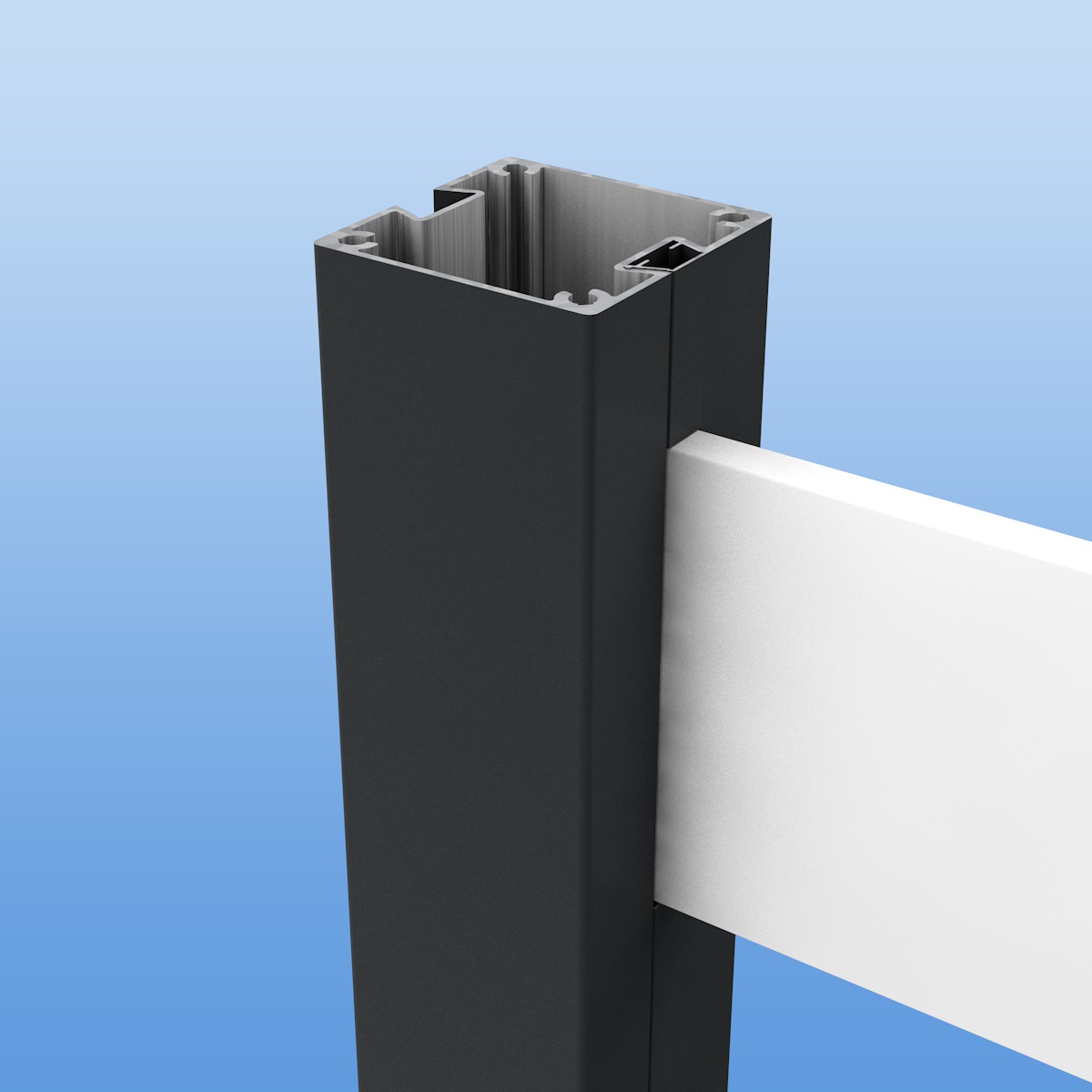 Zaunplanke aus Aluminium 150 mm breit in weiß