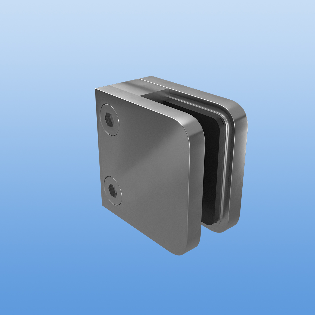 Glashalter für 8 mm  Platten aus VA