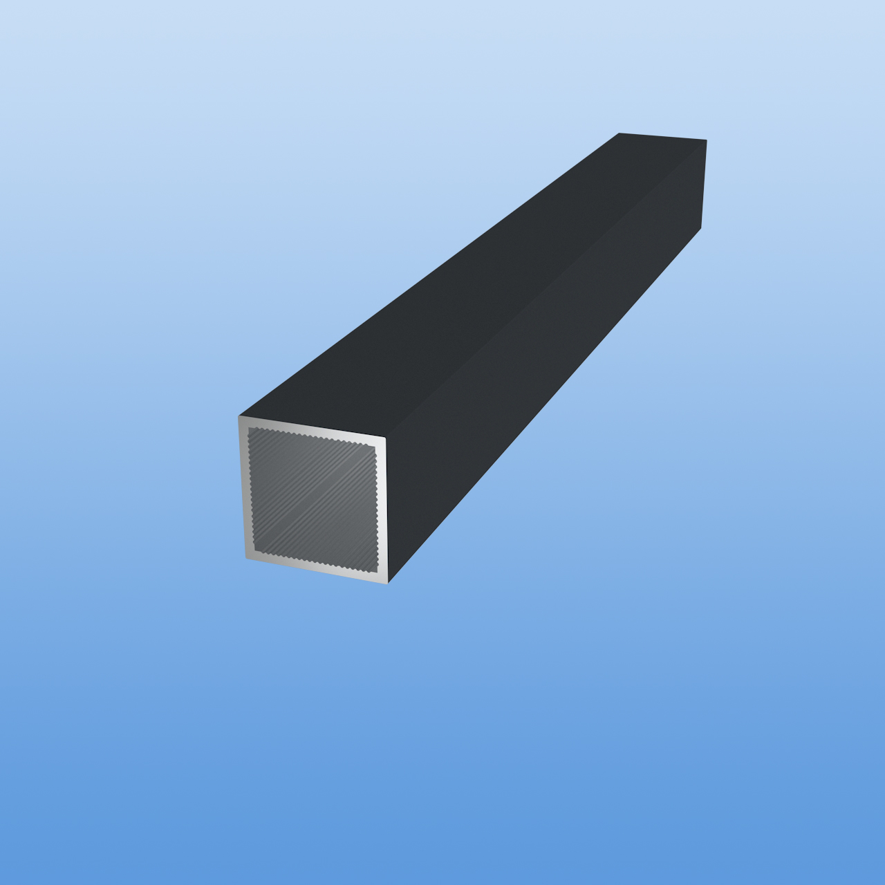 Vierkantrohr für Steckverbinder | Anthrazit - RAL 7016 | 20 x 20 x 1,5 mm