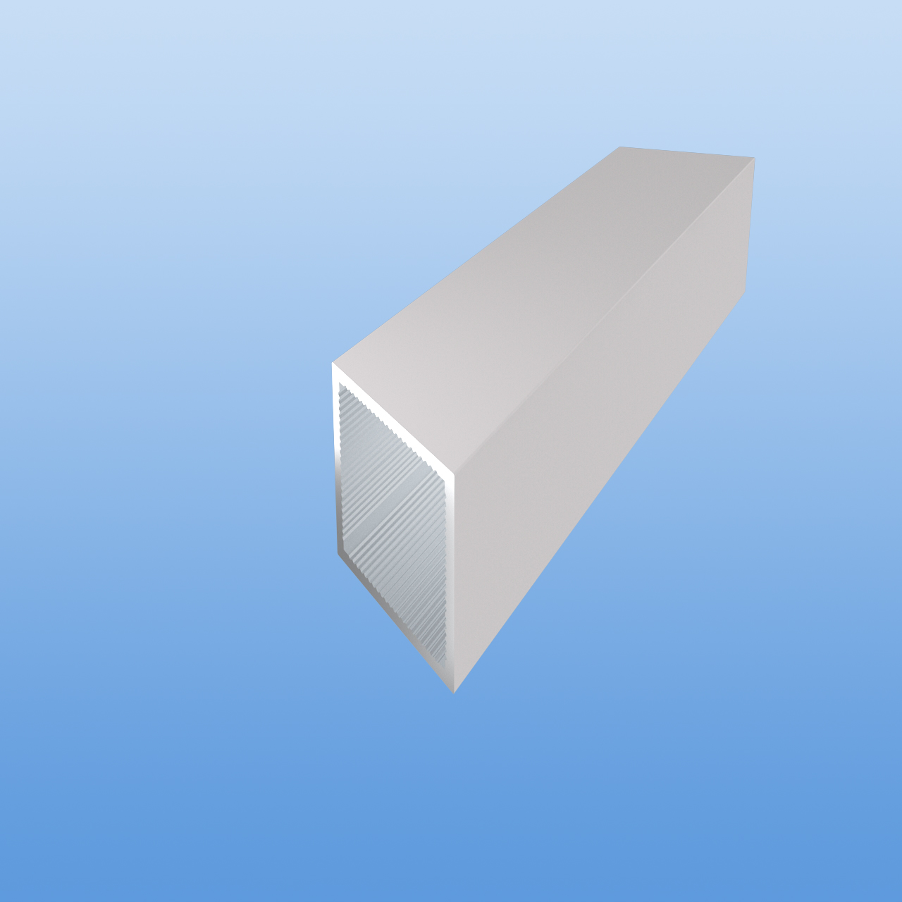 Vierkantrohr für Steckverbinder | Silber eloxiert - E6 EV1 | 30 x 30 x 2 mm | einseitig 45 Grad