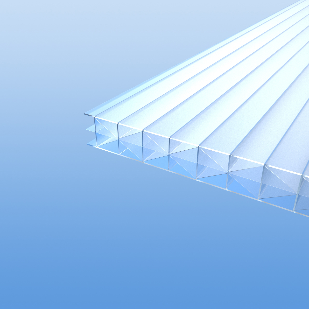 Stegplatten aus Polycarbonat farblos 25 mm - 2. Wahl