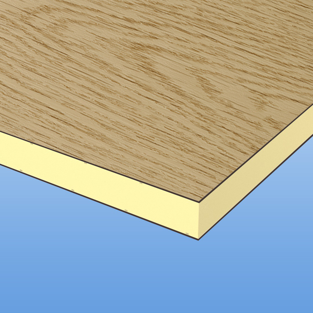 HPL / HPL Sandwichelemente 24mm mit Holzdekor - Eiche Natur