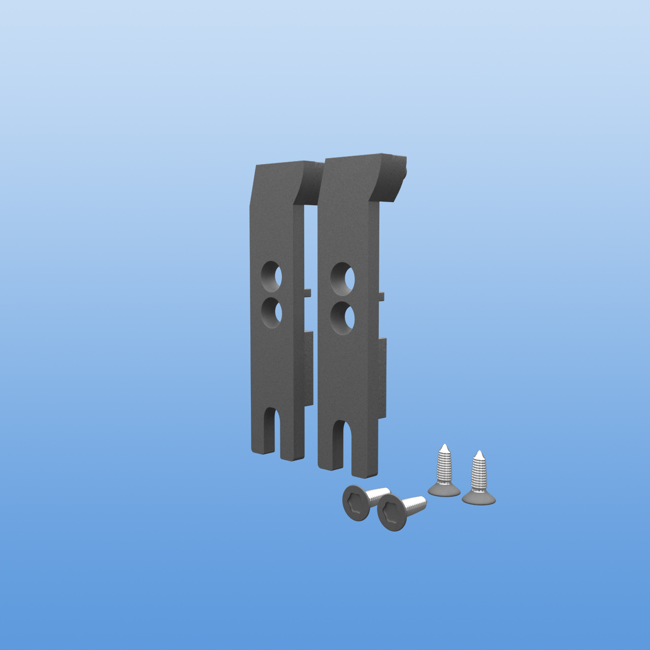 Mitnehmer - Set "Premium" für das 8mm Laufwagenprofil- rechts - Anthrazit DB703