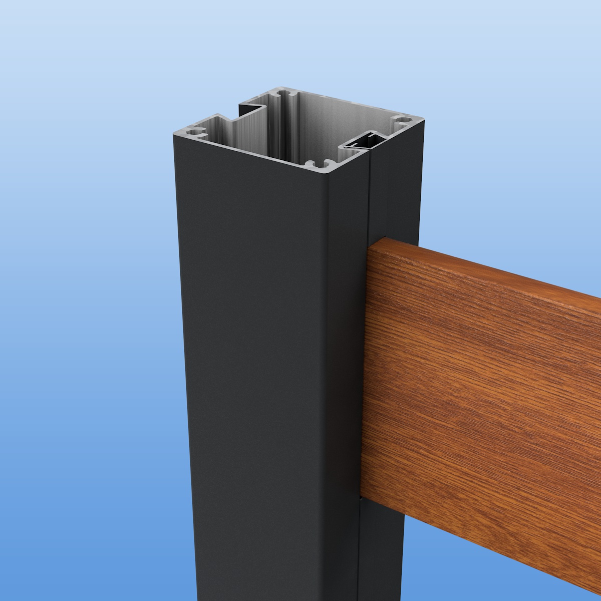 Zaunplanke aus Aluminium 150 mm breit in Holzoptik